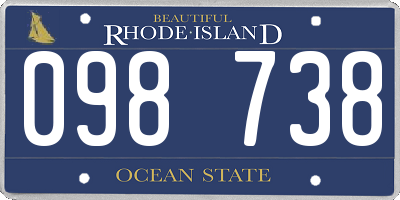 RI license plate 098738