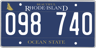RI license plate 098740