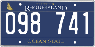 RI license plate 098741