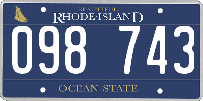 RI license plate 098743