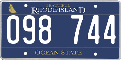 RI license plate 098744
