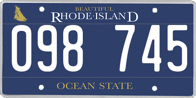 RI license plate 098745