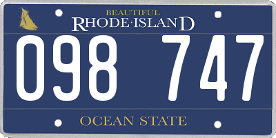 RI license plate 098747