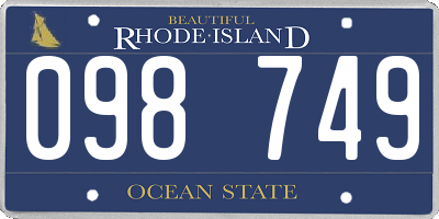 RI license plate 098749