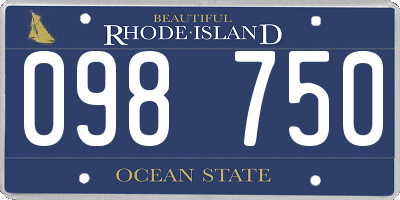 RI license plate 098750