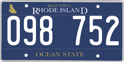 RI license plate 098752