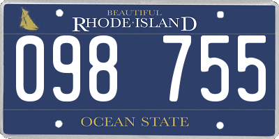 RI license plate 098755