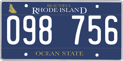 RI license plate 098756
