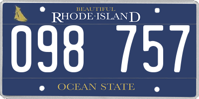 RI license plate 098757