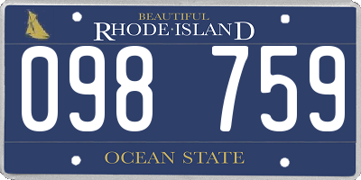 RI license plate 098759