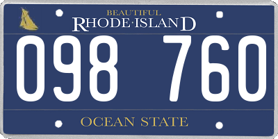 RI license plate 098760