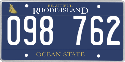RI license plate 098762
