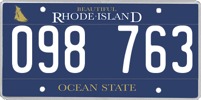 RI license plate 098763