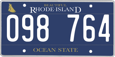 RI license plate 098764