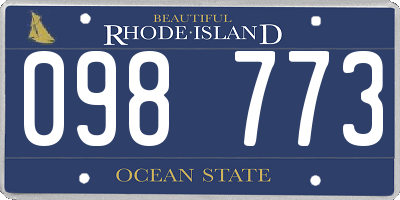 RI license plate 098773