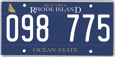 RI license plate 098775