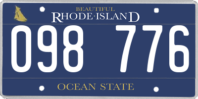RI license plate 098776