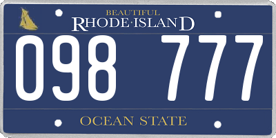 RI license plate 098777