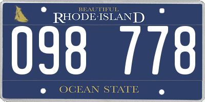 RI license plate 098778