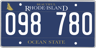 RI license plate 098780