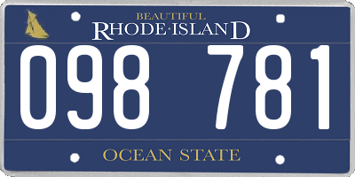 RI license plate 098781