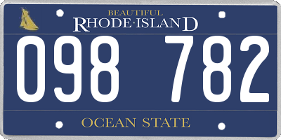 RI license plate 098782