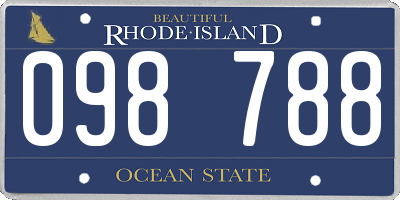 RI license plate 098788
