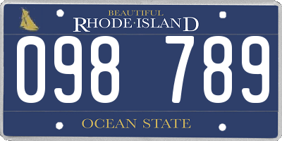RI license plate 098789