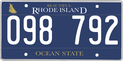 RI license plate 098792