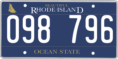 RI license plate 098796