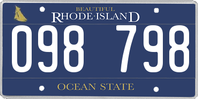 RI license plate 098798