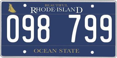 RI license plate 098799