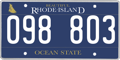 RI license plate 098803