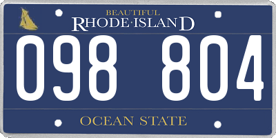 RI license plate 098804
