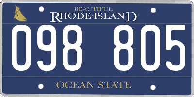 RI license plate 098805