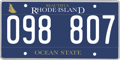 RI license plate 098807