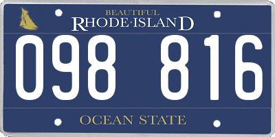 RI license plate 098816