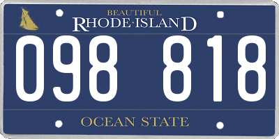 RI license plate 098818
