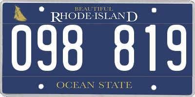 RI license plate 098819
