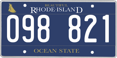 RI license plate 098821