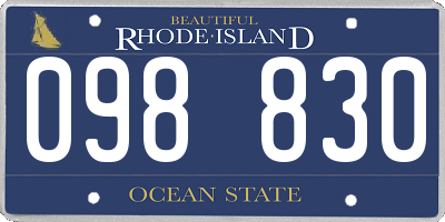 RI license plate 098830