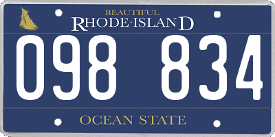 RI license plate 098834
