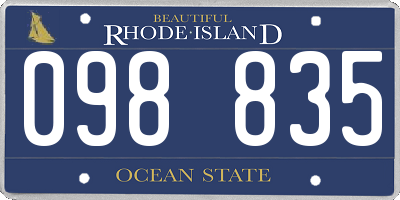 RI license plate 098835