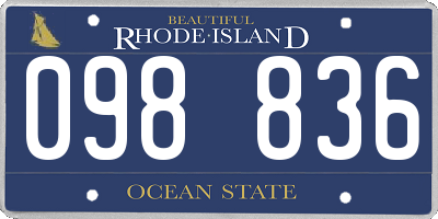 RI license plate 098836