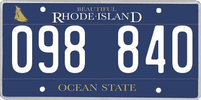 RI license plate 098840
