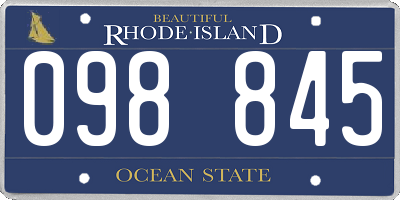 RI license plate 098845