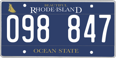RI license plate 098847