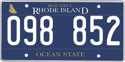 RI license plate 098852