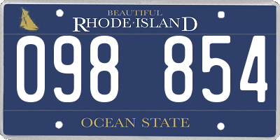 RI license plate 098854