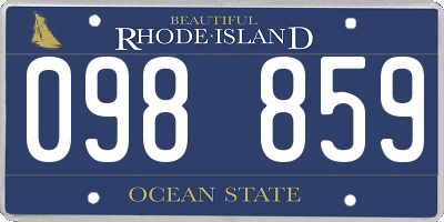 RI license plate 098859
